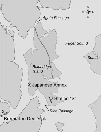 Map of Bainbridge Island, near Seattle